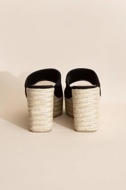 Top Guy Footwear Webster 20 Platform Wedge Slide Heels