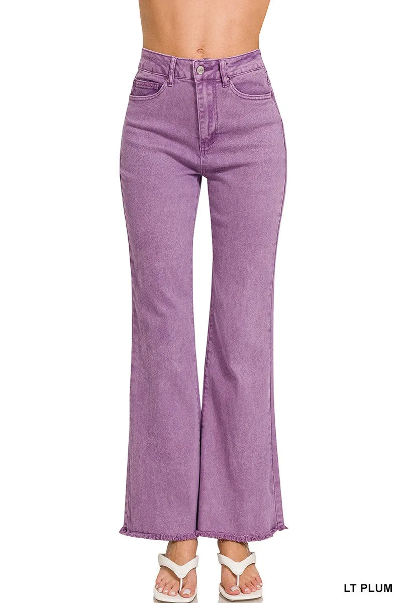Tyler Acid Wash Fray  in lavender * on sale